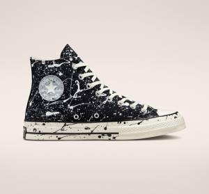 Zapatillas Altas Converse Chuck 70 Archive Paint Splatter Negras Gris | CV-613TCX