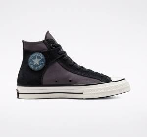 Zapatillas Altas Converse Chuck 70 Crafted Lona Negras Blancas | CV-645JNU