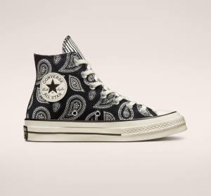 Zapatillas Altas Converse Chuck 70 Paisley Negras | CV-985PWK