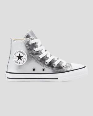 Zapatillas Altas Converse Chuck Taylor All Star Metallic Plateadas | CV-013ISL