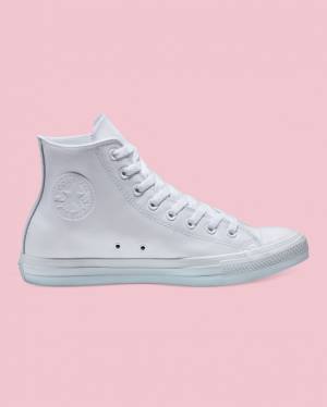 Zapatillas Altas Converse Chuck Taylor All Star Cuero Blancas | CV-486YUP