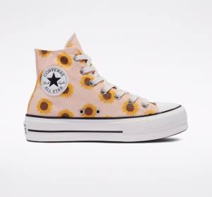 Zapatillas Altas Converse Chuck Taylor All Star Lift Plataforma Summer Spirit Rojas Blancas | CV-631KHU