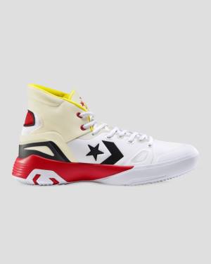 Zapatillas Altas Converse G4 Bleeding Colour Blancas Amarillo Rojas | CV-691OWA