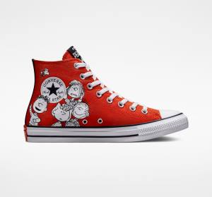 Zapatillas Altas Converse Peanuts Chuck Taylor All Star Rojas Negras Blancas | CV-678BFQ