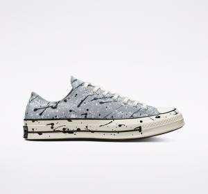 Zapatillas Bajas Converse Chuck 70 Archive Paint Splatter Gris Negras Blancas | CV-253SVW