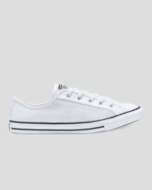 Zapatillas Bajas Converse Chuck Taylor All Star Dainty Cuero Blancas | CV-310JAV