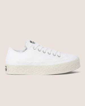 Zapatillas Bajas Converse Chuck Taylor All Star Alpargata Plataforma Blancas | CV-720CSQ