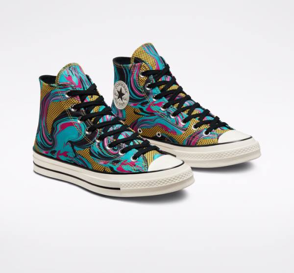 Zapatillas Altas Converse Chuck 70 '90s Marbled Turquesa | CV-238GTB