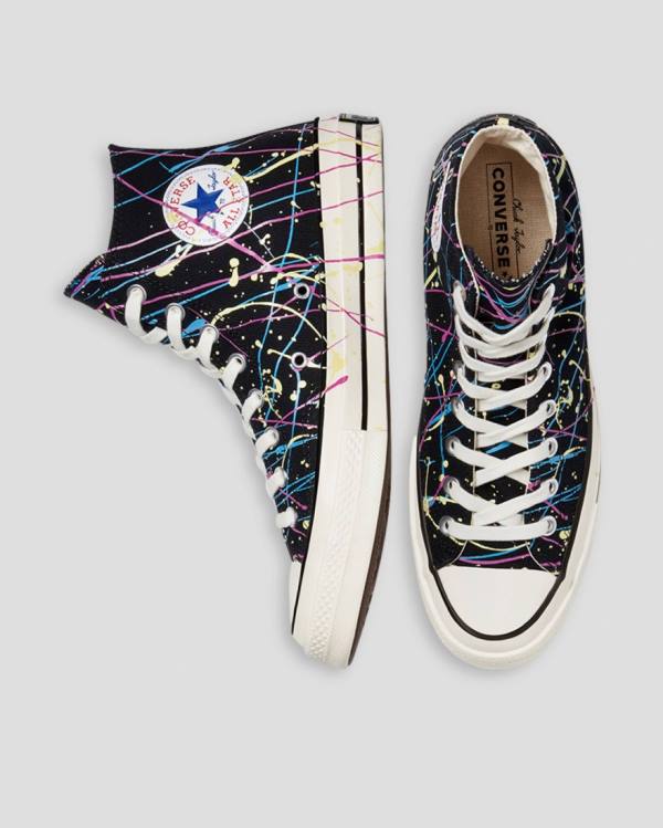 Zapatillas Altas Converse Chuck 70 Archive Print Paint Splatter Negras | CV-021IDW