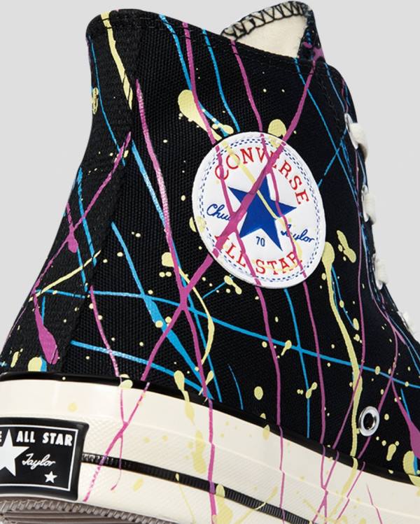 Zapatillas Altas Converse Chuck 70 Archive Print Paint Splatter Negras | CV-021IDW