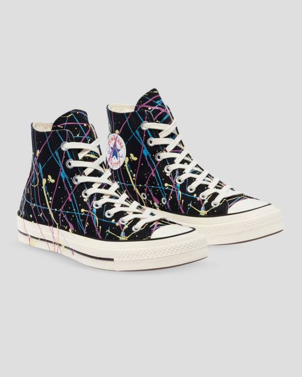 Zapatillas Altas Converse Chuck 70 Archive Print Paint Splatter Negras | CV-902SFR