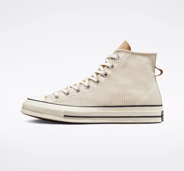 Zapatillas Altas Converse Chuck 70 Crafted Stripe Marrones | CV-423PVC