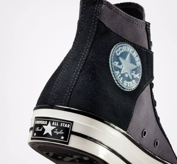 Zapatillas Altas Converse Chuck 70 Crafted Lona Negras Blancas | CV-645JNU