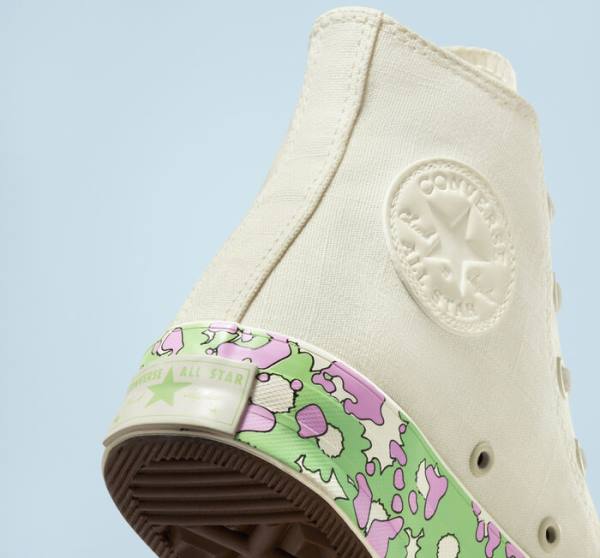 Zapatillas Altas Converse Chuck 70 Crafted Florals Rosas Verde Claro | CV-740PBM