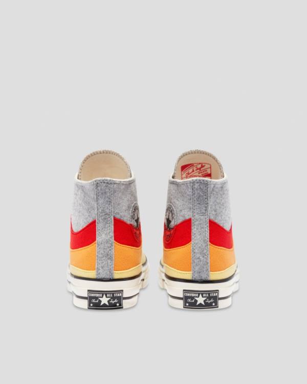 Zapatillas Altas Converse Chuck 70 Nor'Easter Felted Layered Gris Rojas Amarillo | CV-615TUY