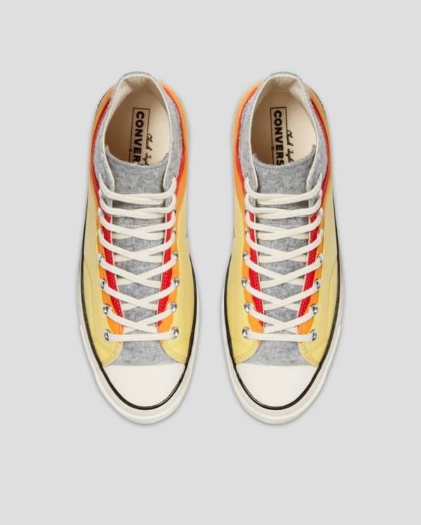 Zapatillas Altas Converse Chuck 70 Nor'Easter Felted Layered Gris Rojas Amarillo | CV-615TUY