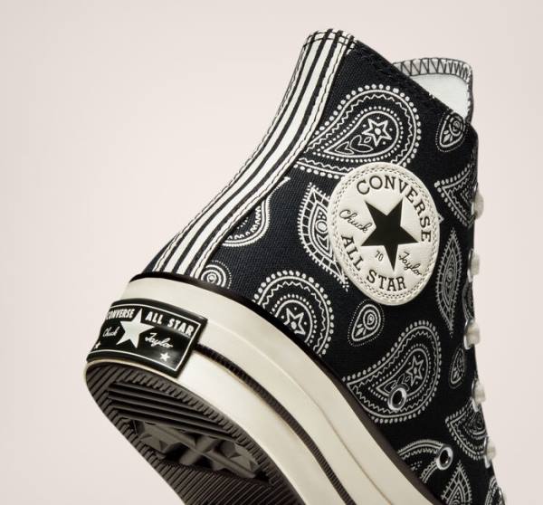 Zapatillas Altas Converse Chuck 70 Paisley Negras | CV-985PWK