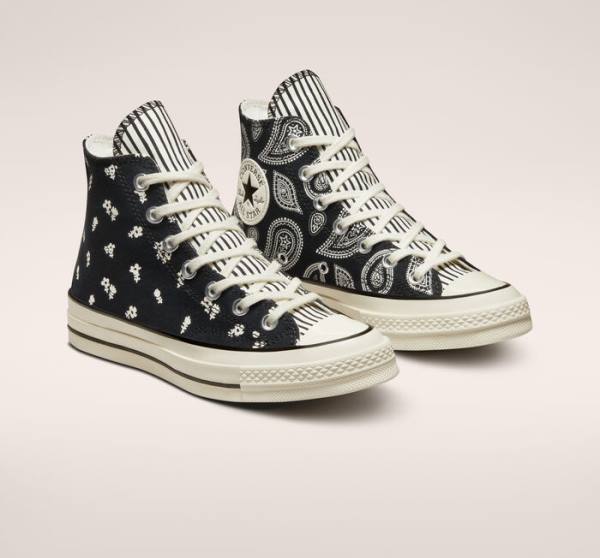 Zapatillas Altas Converse Chuck 70 Paisley Negras | CV-985PWK