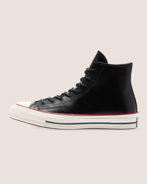 Zapatillas Altas Converse Chuck 70 Premium Cuero Negras | CV-187AZY