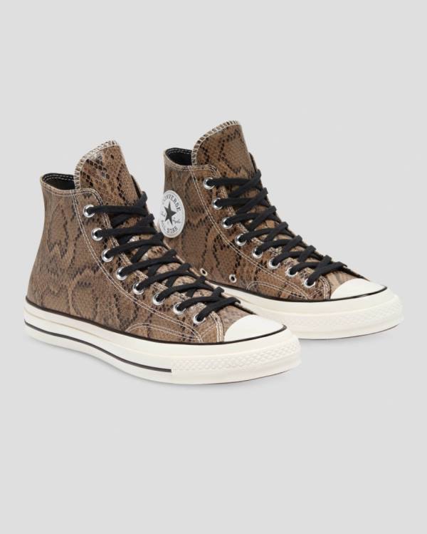 Zapatillas Altas Converse Chuck 70 Reptile Gamuza Marrones | CV-156DOU