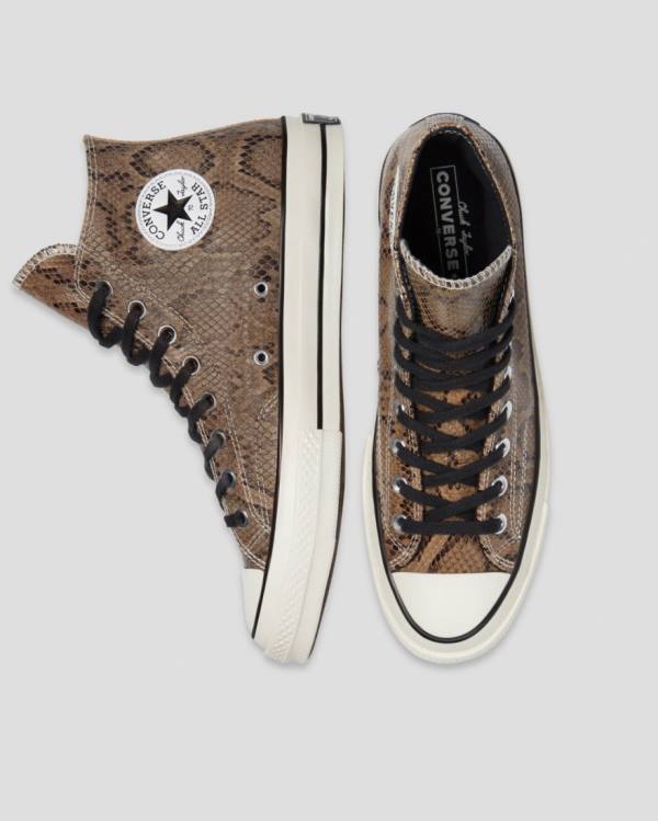 Zapatillas Altas Converse Chuck 70 Reptile Gamuza Marrones | CV-156DOU