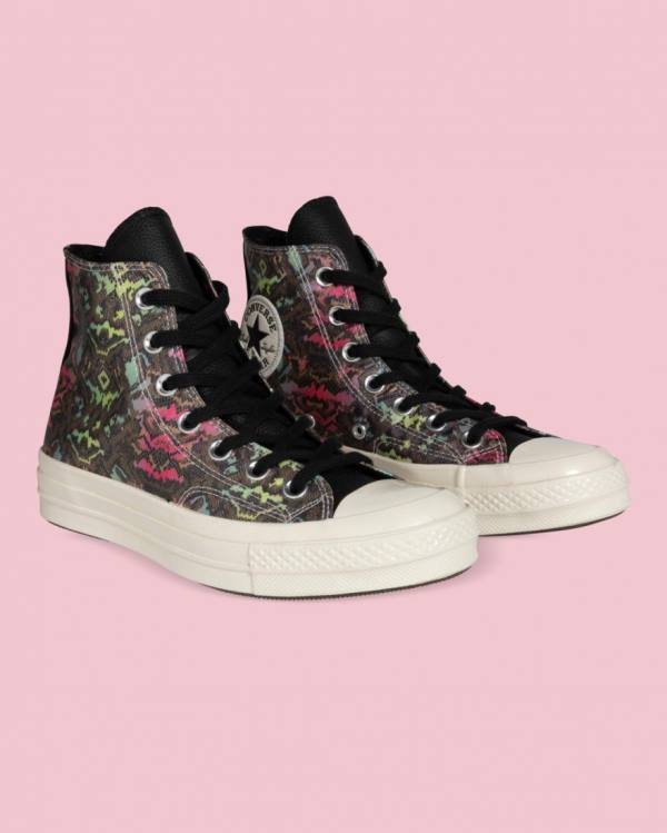 Zapatillas Altas Converse Chuck 70 Satin Snake Print Negras | CV-025IEG