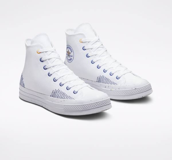 Zapatillas Altas Converse Chuck 70 Stitched Blancas Indigo | CV-309SDX