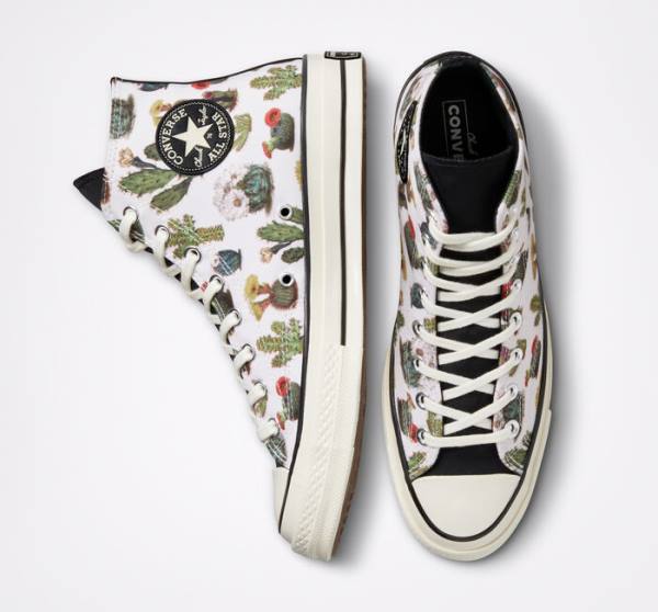 Zapatillas Altas Converse Chuck 70 Succulents Negras | CV-491KHT