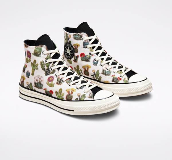 Zapatillas Altas Converse Chuck 70 Succulents Negras | CV-491KHT