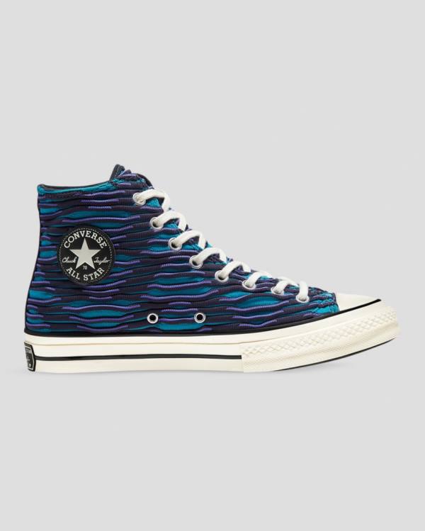 Zapatillas Altas Converse Chuck 70 Wavy Knit Azules | CV-124ESD