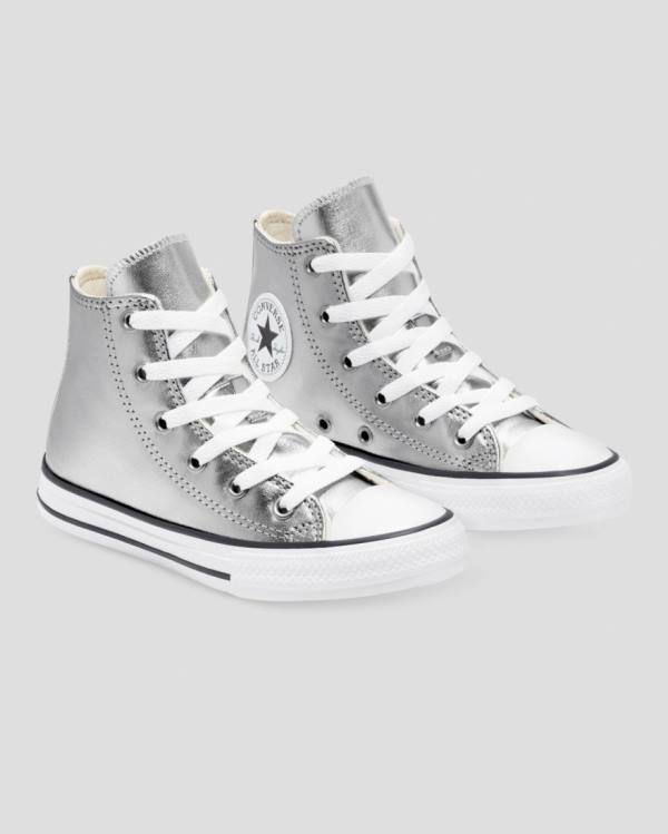 Zapatillas Altas Converse Chuck Taylor All Star Metallic Plateadas | CV-013ISL