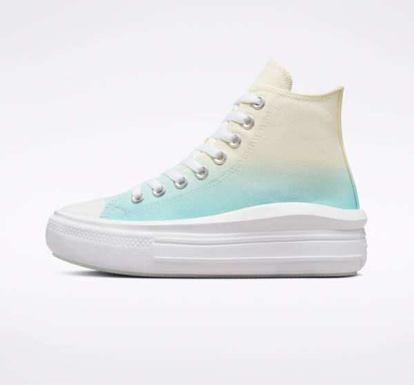 Zapatillas Altas Converse Chuck Taylor All Star Move Plataforma Ombre Blancas | CV-024BYK