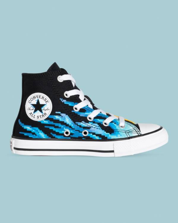 Zapatillas Altas Converse Chuck Taylor All Star Flame Print Negras | CV-041AOY