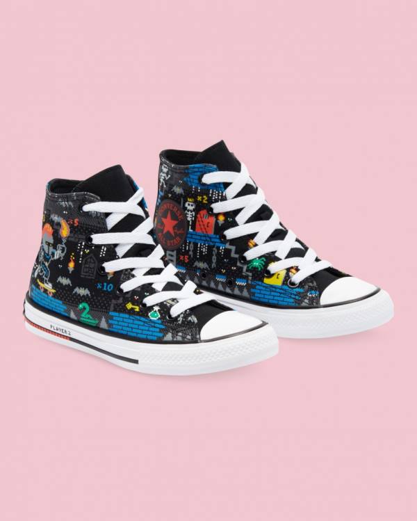 Zapatillas Altas Converse Chuck Taylor All Star Gamer Print Negras | CV-063THB