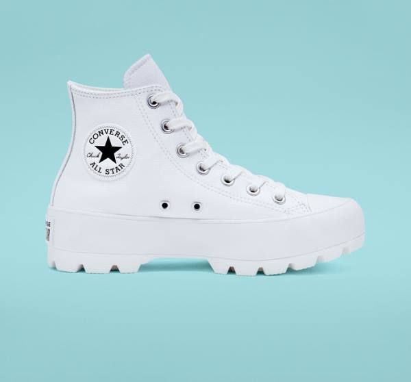 Zapatillas Altas Converse Chuck Taylor All Star Lugged Cuero Blancas Negras Blancas | CV-072ZJL