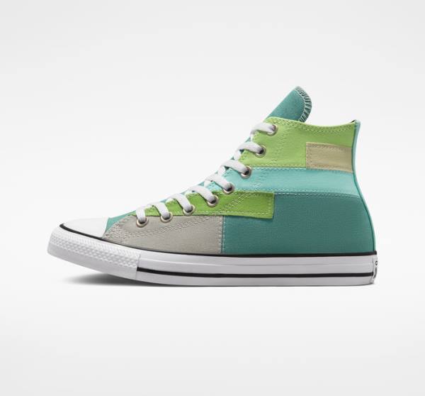 Zapatillas Altas Converse Chuck Taylor All Star Patchwork Verde Claro Verde Menta | CV-087ZIU