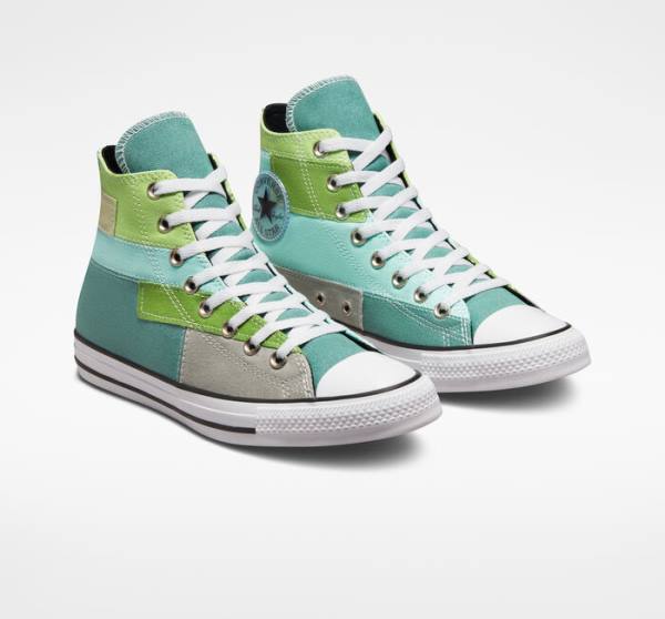 Zapatillas Altas Converse Chuck Taylor All Star Patchwork Verde Claro Verde Menta | CV-087ZIU