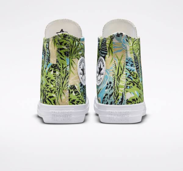 Zapatillas Altas Converse Chuck Taylor All Star Tropical Florals Verde Claro Blancas | CV-089LWM