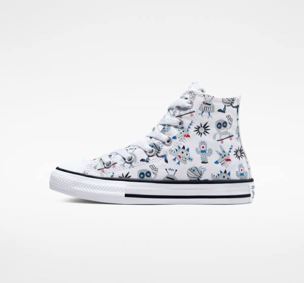 Zapatillas Altas Converse Chuck Taylor All Star Creatures Blancas Gris Azules | CV-123UFE