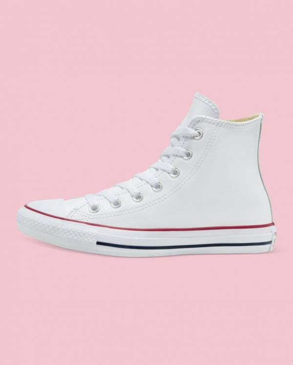 Zapatillas Altas Converse Chuck Taylor All Star Cuero Blancas | CV-126FIT