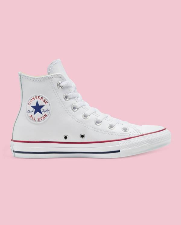 Zapatillas Altas Converse Chuck Taylor All Star Cuero Blancas | CV-126FIT