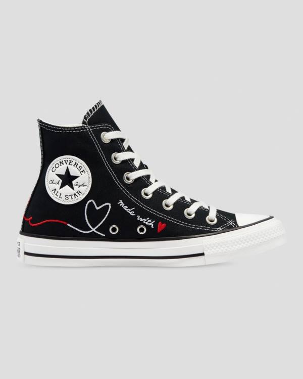 Zapatillas Altas Converse Chuck Taylor All Star Love Thread Negras | CV-149HTK