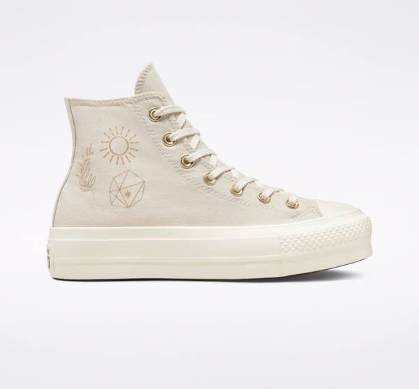 Zapatillas Altas Converse Chuck Taylor All Star Lift Plataforma Golden Elements Marrones Doradas Claro | CV-241ARE