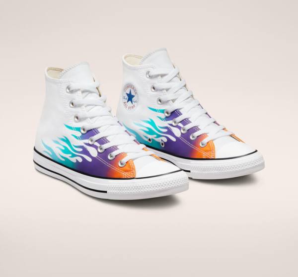 Zapatillas Altas Converse Chuck Taylor All Star Archive Prints Blancas Azules Turquesa | CV-243MDO