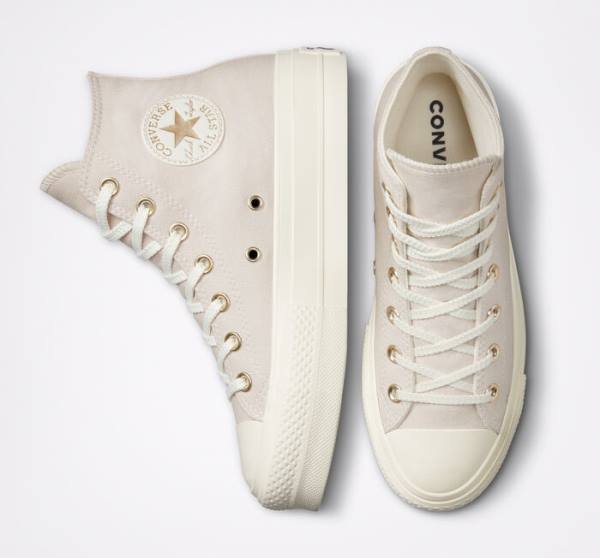 Zapatillas Altas Converse Chuck Taylor All Star Lift Plataforma Golden Elements Marrones Doradas Claro | CV-284AYO