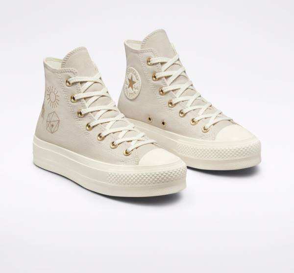 Zapatillas Altas Converse Chuck Taylor All Star Lift Plataforma Golden Elements Marrones Doradas Claro | CV-284AYO