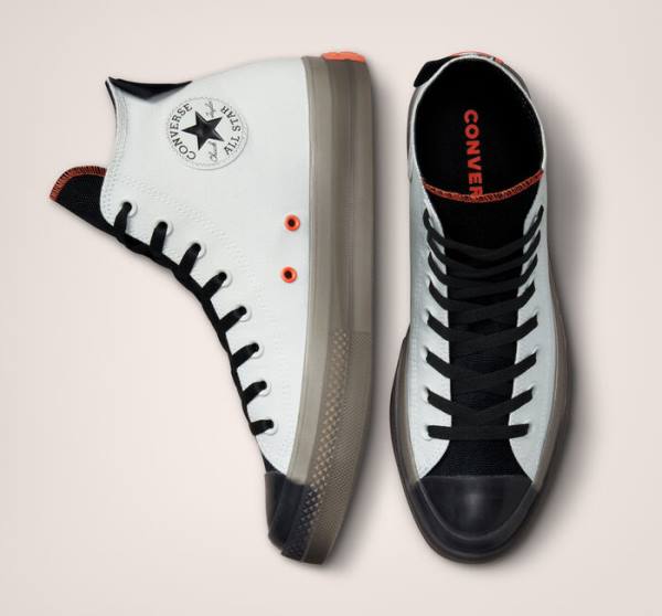 Zapatillas Altas Converse Chuck Taylor All Star CX Stretch Lona Plateadas Claro Negras Mango | CV-296XVE