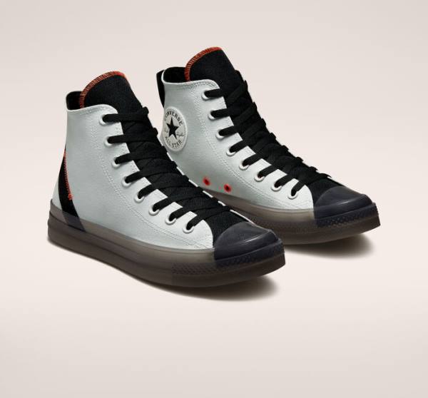 Zapatillas Altas Converse Chuck Taylor All Star CX Stretch Lona Plateadas Claro Negras Mango | CV-296XVE