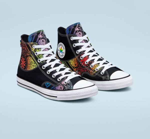 Zapatillas Altas Converse Chuck Taylor All Star Pride Negras Rojas | CV-297UIY