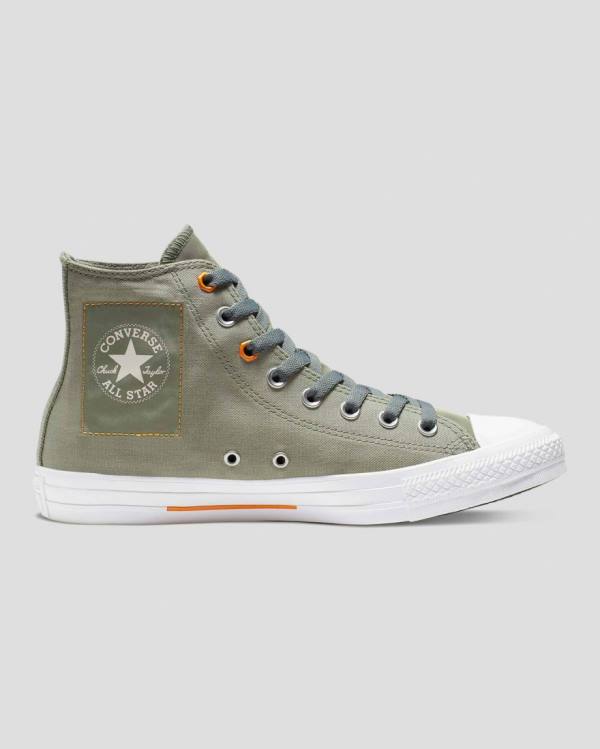 Zapatillas Altas Converse Chuck Taylor All Star Flight School Verde | CV-326YFA